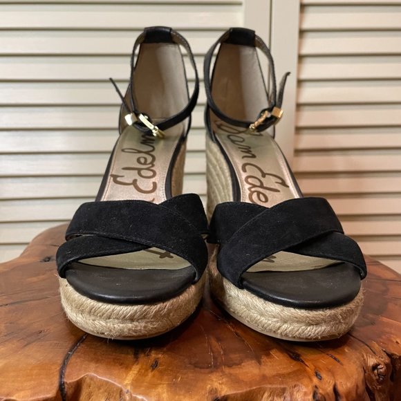 SAM EDELMAN Women's Leather/Suede Brenda Wedge Size 7 1/2 - Picture 5 of 9